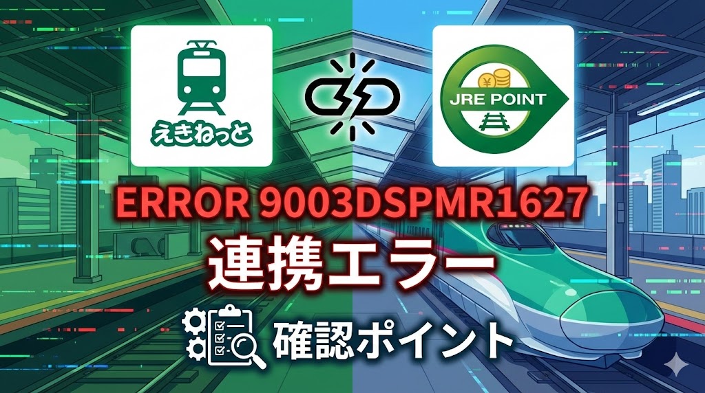 えきねっと JRE POINT 連携 エラー 9003DSPMR1627